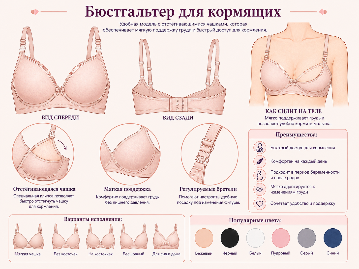 Бюстгальтер для кормящих. Особенности.